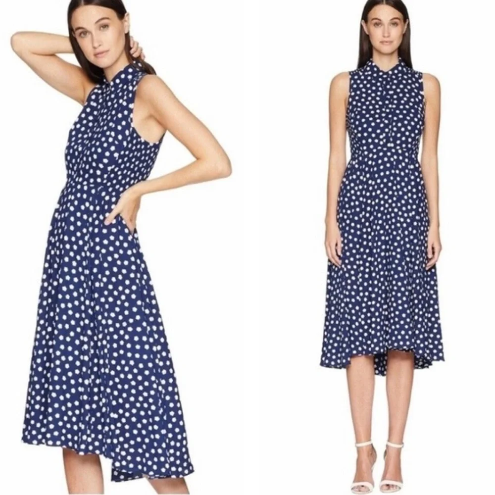 KATE SPADE CLOUD DOT MIDI DRESS SIZE 10 NOVELTY ARTSY PRETTY FEMININE DAINTY